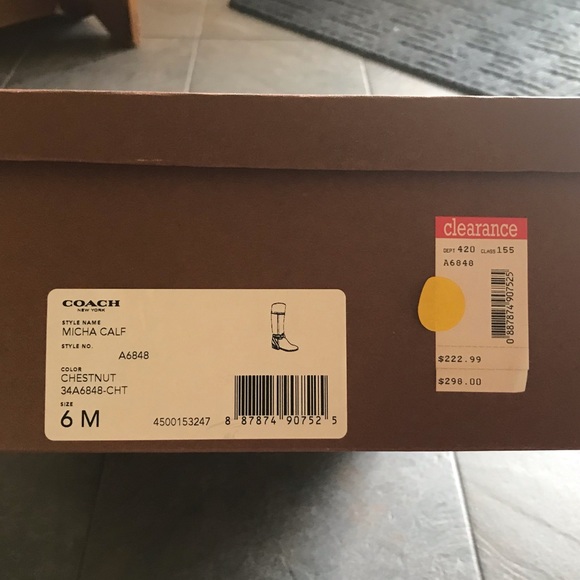 COACH - Brown Leather Riding Boots - Size 6 - Picture 2 of 12